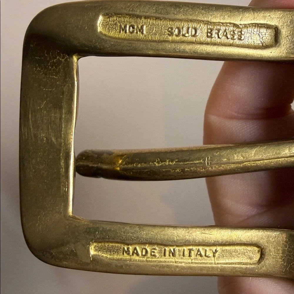 Joan & David brass buckle Rectangular Belt
